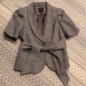 The Limited Gray Tweed Short Sleeved Blazer Sz S